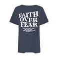thumbnail image 5 of Fgnfyis T-Shirt Décontracté à Manches Courtes et Col Rond pour Femmes avec Imprimé Lettre, Gris Foncé, Taille P, 5 of 5