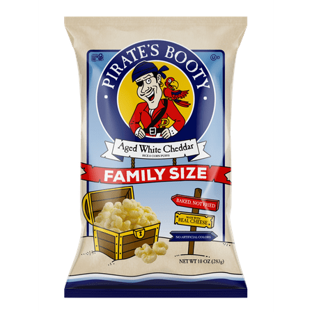 Pack of 6, Pirate Booty Aged White Cheddar Puffs, 10 oz