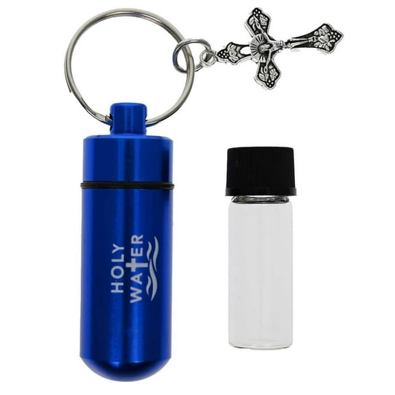 Holy Water Vial with Crucifix Key Chain