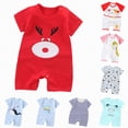 thumbnail image 4 of HCNTES Child Baby Boys Girls Short Sleeve Romper Jumpsuit Infant Kids Cute Pajamas Sleepwear Loungewear for Spring Summer(L01-Pink,18-24 Months), 4 of 4