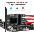 thumbnail image 4 of MZHOU PCIe SATA Card 6 Ports With 6 Cables and Low Profile Bracket, 6 Gbps PCIe Card, Support 6 SATA 3.0 Devices (ASM1166 Chip), 4 of 7