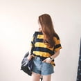 thumbnail image 5 of Women's Striped Round Collar Loose Half Sleeve T-Shirt Casual Blouse Tops, 5 of 7