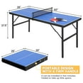 thumbnail image 6 of TROPOW Portable Ping Pong Table, Indoor/Outdoor Ping Pong Table for Adults/Teens, Table Tennis Table with 2 Table Tennis Paddles and 3 Balls, 5 Minute Assembly, 60 x 26 x 27.5 Inch, 6 of 8