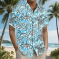 thumbnail image 2 of Yteetum Men's T ShirtsHawaiian Floral Print T Shirts Casual Button Down Short Sleeve Lapel Beach Summer T-Shirts, 2 of 7