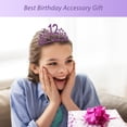 thumbnail image 6 of MEANT2TOBE 12th Birthday Sash and Tiara for Girls - Fabulous Glitter Sash + Stars Rhinestone Purple Premium Metal Tiara for Girls, 12th Birthday Gifts for Princess Party, 6 of 13