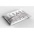 thumbnail image 2 of Ambesonne Amsterdam Pillow Sham 2 Pack, Village Houses Theme, 30"x20", White Charcoal Grey, 2 of 3