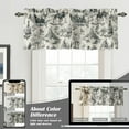 thumbnail image 6 of DriftAway Toile Linen Lined Valance Double Layer Thermal Room Darkening Blackout Window Valance Curtain for Kitchen Bathroom Farmhouse French Country Vintage Printed Pattern Single 14 Inch Black, 6 of 8