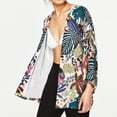 thumbnail image 3 of Mujeres Chifón Playa Kimono Mariposa Aves Hojas Impresión Frente Abierto Loose Thin Bikini Cover Up Meterk XXL, 3 of 7
