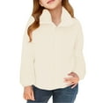 thumbnail image 4 of Ruyang Girls Sherpa Fleece Jacket Kids Mock Neck Zip Up Fuzzy Coat Fall Winter Warm Soft Cozy Long Sleeve Furry Outwear, 4 of 7