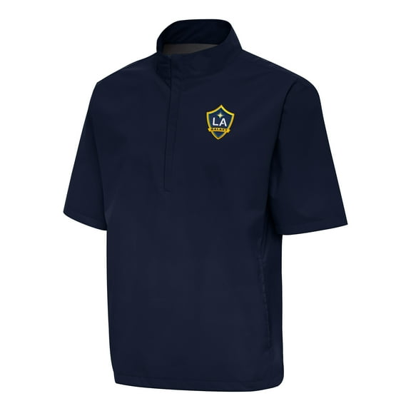 Men's Antigua Navy LA Galaxy Brisk Short Sleeve Quarter-Zip Windshirt