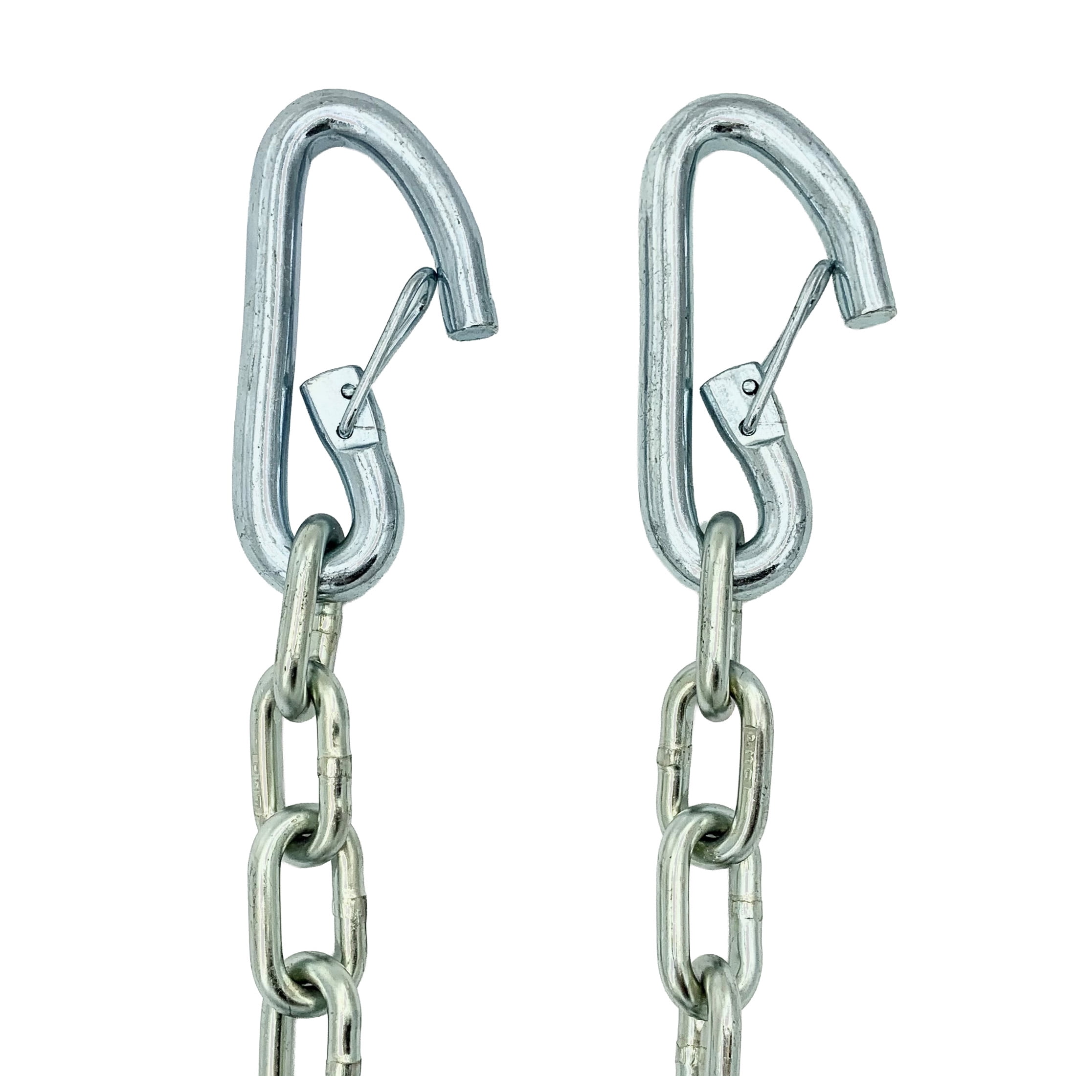 Trailer Safety Chain, 1/4" x 72", Latching S-Hooks, Peerless Chain Company, #4751503