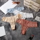 thumbnail image 4 of Gibobby Lencería sexy para mujer Día de San Valentín Ropa interior sexy de cintura a la moda para mujer Calzoncillos a rayas de color Ropa interior Bragas de mujer(Gris, G), 4 of 5