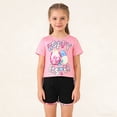 thumbnail image 2 of Jamsmile Toddler Girls Outfits Sets Easter Day Short Sleeve Tees And Ruffle Shorts Playwear Kids Girls Two Piece Matching, 2 of 8