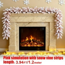 Honmine 9' Pink Fir Artificial Christmas Garland, Unlit - Faux Fir Christmas Garland - Indoor Seasonal Home Decor