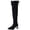 Black, variant on Over The Knee Boots For Women Stretch Faux Suede Pointed Toe Clear Block Heel Rear Drawstring Tall Boot Footwear For Fashion Evening Events