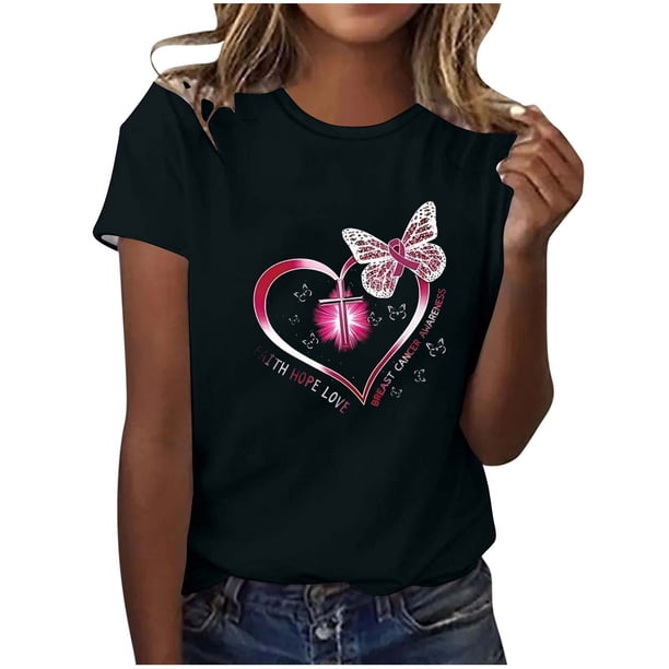 Tops Cortos para Mujeres, Cuello Redondo Impreso de Manga Corta Top Casual Hecho de Poliéster Cómodo para el Uso Diario de Primavera Verano, Manga Corta Top