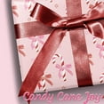 thumbnail image 5 of MetalM Pink Bow Christmas Wrapping Paper Roll - 17 Inches X 33 Feet (47 sq. ft. ttl.) Candy Cane Bow Design Pink Gift Wrap Stone Paper for Xmas, Holiday, Party, 5 of 14