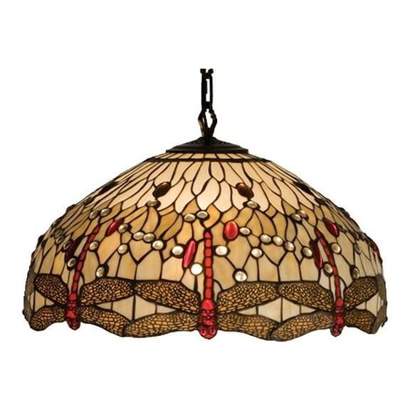 22 Inch Wide tiffany hanginghead dragonfly Pendant