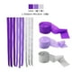 thumbnail image 1 of Xiao Hua Serpentinas de papel crepé (3 rollos), gris, morado claro y morado, para decoración de cumpleaños y baby shower (4,5 cm x 22,8 m/rollo), 1 of 4
