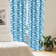 thumbnail image 3 of Ambesonne Sky 4-Panel Curtains, Fluffy Clouds Cumulus Motif, 56"x63", Azure Blue and White, 3 of 4