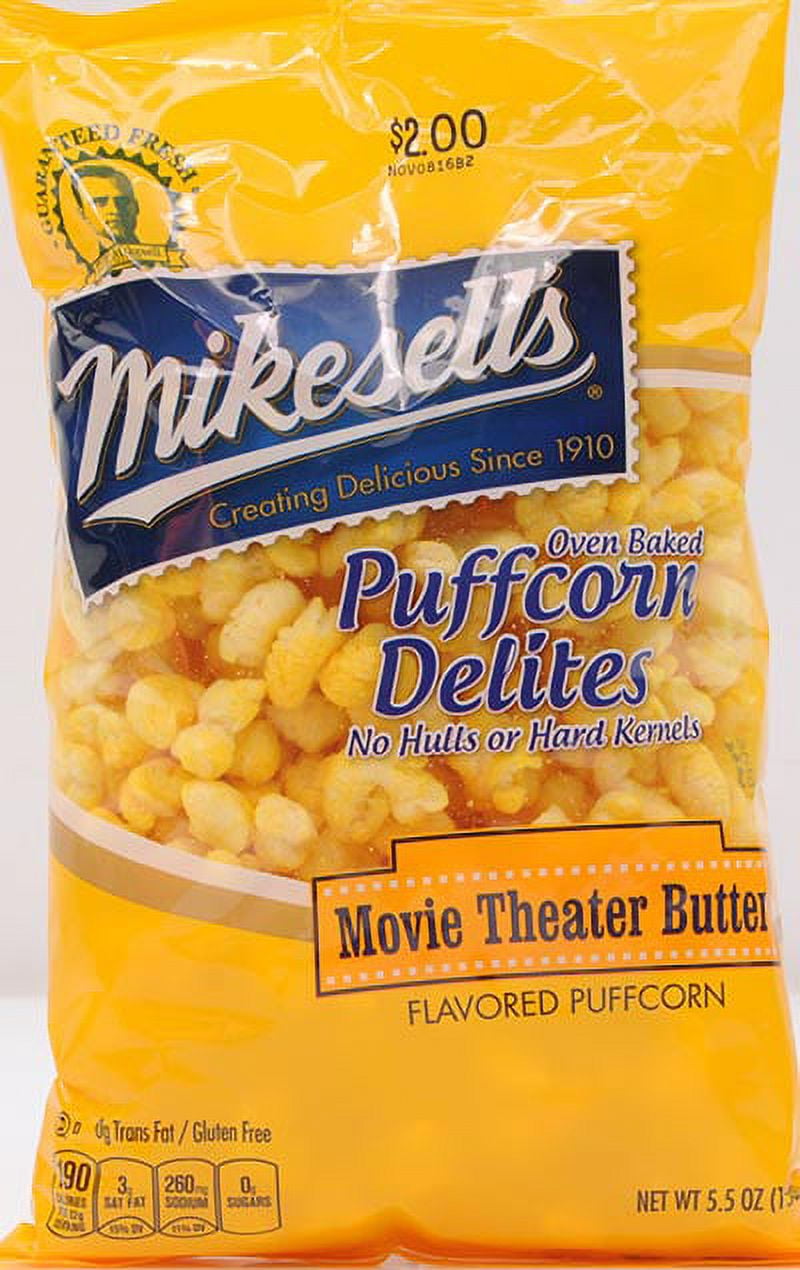 Mike Sells Movie Theater Butter Oven Baked Puffcorn Popcorn Delites, 5.5oz