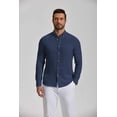 thumbnail image 3 of COOFANDY Men' Casual Shirts Button Up Shirt Linen Summer Beach Wedding Outfit for Men, 3 of 6