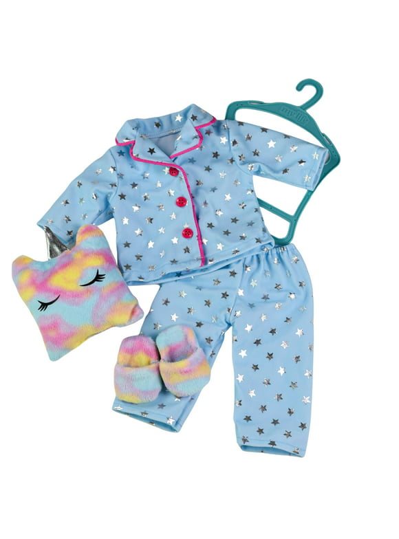 My Life As Unicorn Pajama Fashion Set for 18-inch Doll, 5 Pieces Included