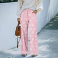 thumbnail image 4 of Delayuji Women's Wide Leg Pants Dot Printed Palazzo Pants High Waisted Casual Loose Straight Leg Pants with Pockets Womens Trousers, 4 of 6