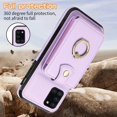 thumbnail image 6 of REQO Phone Case for Samsung Galaxy A21S Wallet Cell Cover with Tempered Glass Screen Protector and Crossbody Strap Ring Stand RFID Credit Slot Card Holder Leather A 21S Women Men Girls Purple, 6 of 7