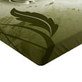 thumbnail image 2 of Ambesonne Abstract Fitted Sheet, Grey Flowers Ivy Leaf, Twin Size, Olive Green Dark Green, 2 of 3