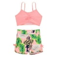 thumbnail image 3 of iiniim Girls 2Pcs Swim Top with Floral Print Swimming Shorts Swimsuit Athletic Summer Beachwear Pink 11-12, 3 of 7