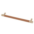 thumbnail image 2 of Cabinet Door Handle 224MM Hole Pitch Leather Brass Light Luxury Cupboard Bar Pull Handle for Home Wardrobe Drawer Light Brown, 2 of 5
