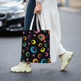 thumbnail image 6 of YFYANG Reusable Cotton Canvas Tote Shopping Bag, Colorful Geometric Patterns Washable Portable Grocery Bag for Daily Travel, 6 of 8