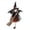A002- Orange, variant on Witch Halloween Decorations 9.5 Inch Purple Hanging Witch Figurine with Broom Cute Spooky Indoor Halloween Decor for Home Party Mantel Window Display 1 Pack
