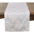 thumbnail image 1 of SARO DM888.W1572B 15 x 72 in. Rectangle Damask Luxury Table Runner  White, 1 of 2