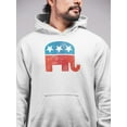 thumbnail image 3 of Old Glory Mens Distressed Republican Elephant Logo Long Sleeve Graphic Hoodie, 3 of 6