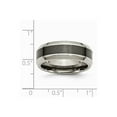 thumbnail image 6 of Grey Titanium Ring Band Wedding Black Comfort Base with Brushed Ceramic center Beveled 8mm, 6 of 6