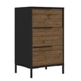 thumbnail image 2 of Wood and Metal Office Accent Storage Cabinet with 3 Drawers, Black and Brown- Saltoro Sherpi, 2 of 10