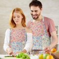 thumbnail image 3 of Pioneer Flower Floral Print Pattern Apron-Garden Aprons for Women with Pockets-Cotton Linen Waterproof Kitchen Cooking Gardening Aprons Adjustable for Kitchen,Cooking,BBQ and Salon 33x27 Inch, 3 of 7