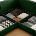 thumbnail image 5 of 109 Inch Modular Sectional Sofa with Storage Seats, 4 Seat L-Shaped Cloud Couch with Movable Ottoman, Deep Seat Chenille Sofa for Living Room in Green, 5 of 9