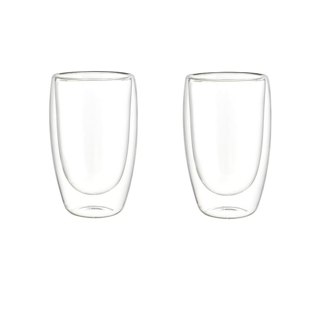 Juego de 2 Vasos Térmicos de Borosilicaro doble pared 450 ml ideal para bebidas calientes o frías.