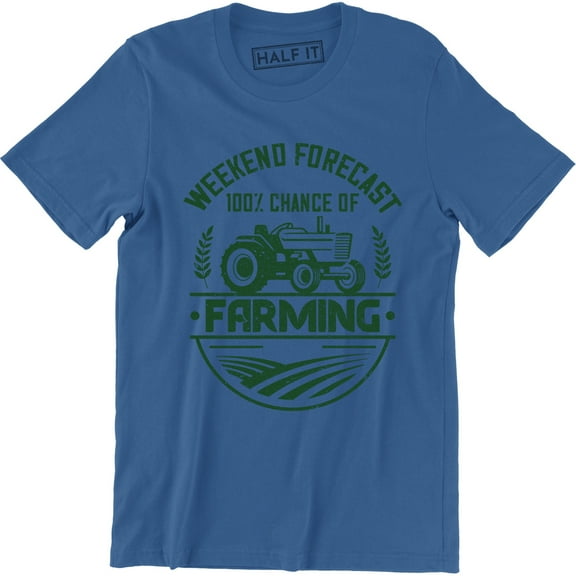 Weekend Forecast 100% Chance Of Farming Funny Farmer Men's T-Shirt