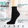 thumbnail image 2 of 6 Pairs Women's Mini Crew/Ankle Cotton Athletic Socks with Thick Cushioned 9-11 Black, 2 of 8