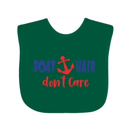 

Inktastic Boat Hair Don t Care Anchor Sailing - Red Blue Gift Baby Boy or Baby Girl Bib