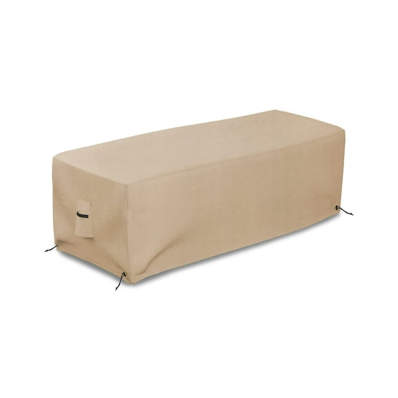 COVERS&ALL 32" x 22" x 17" Beige Patio Ottoman Cover, Waterproof