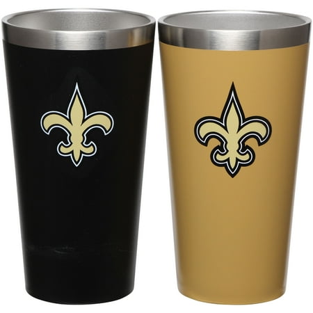 New Orleans Saints Stained Glass - New Orleans Saints Team Color 2-Pack Stainless Steel Pint Glass - No Size