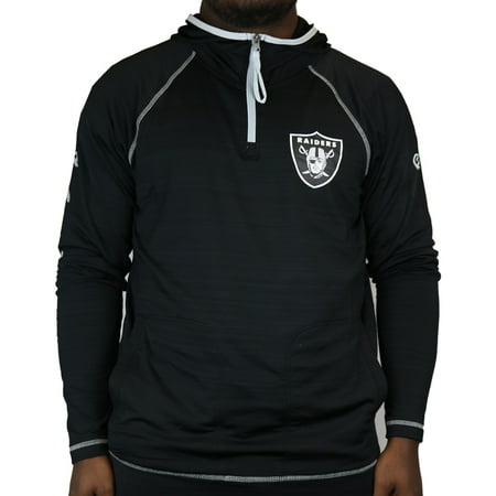 - Oakland Raiders Hands High Interval Space Dye Raglan Sleeve Quarter-Zip Pullover Hoodie - Black