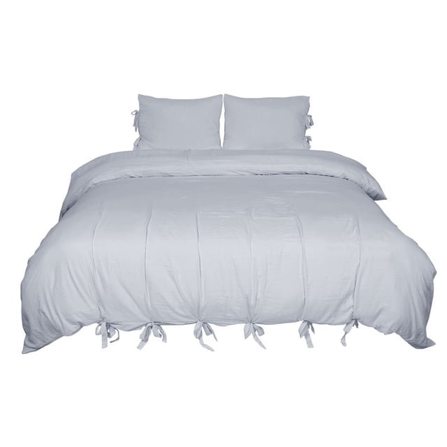 Unique Bargains Duvet Cover Set Soft 3 Pieces Microfiber Polyester Bedding Set