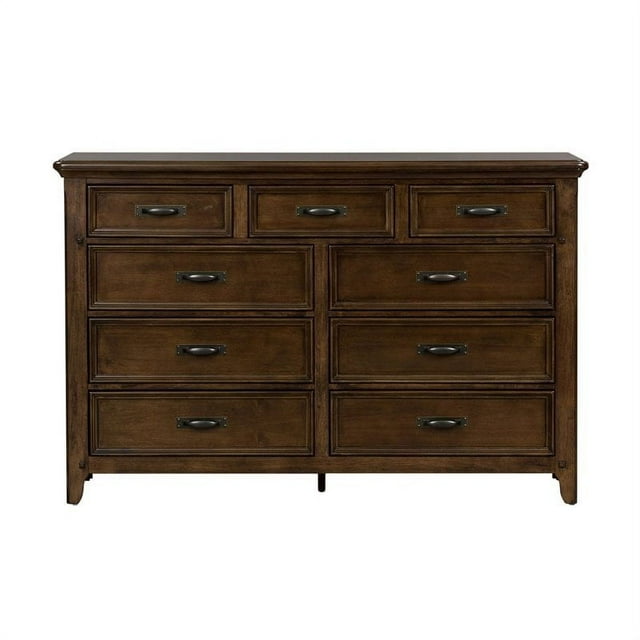 Saddlebrook Dark Brown 9 Drawer Dresser