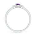 thumbnail image 2 of ANGARA Natural Classic Amethyst and Diamond Three Stone Engagement Ring in 14K White Gold for Women (Size-4mm) | February Birthstone, Anniversary, Jewelry Gift for Women | Natural Amethyst Ring, 2 of 9